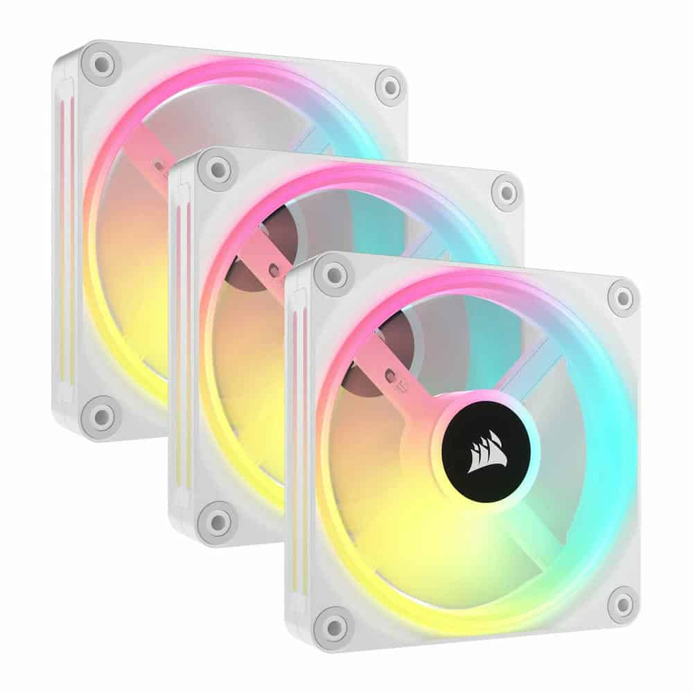 Corsair iCUE LINK QX120 RGB White Triple 120mm PWM Fan Starter Kit 3 Pack